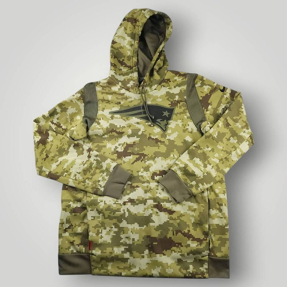 Nike NFL New England Patriots Hoodie Mens M Digi Camo On Field Oversized